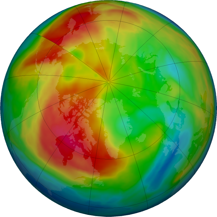 Arctic ozone map for 31 January 2023